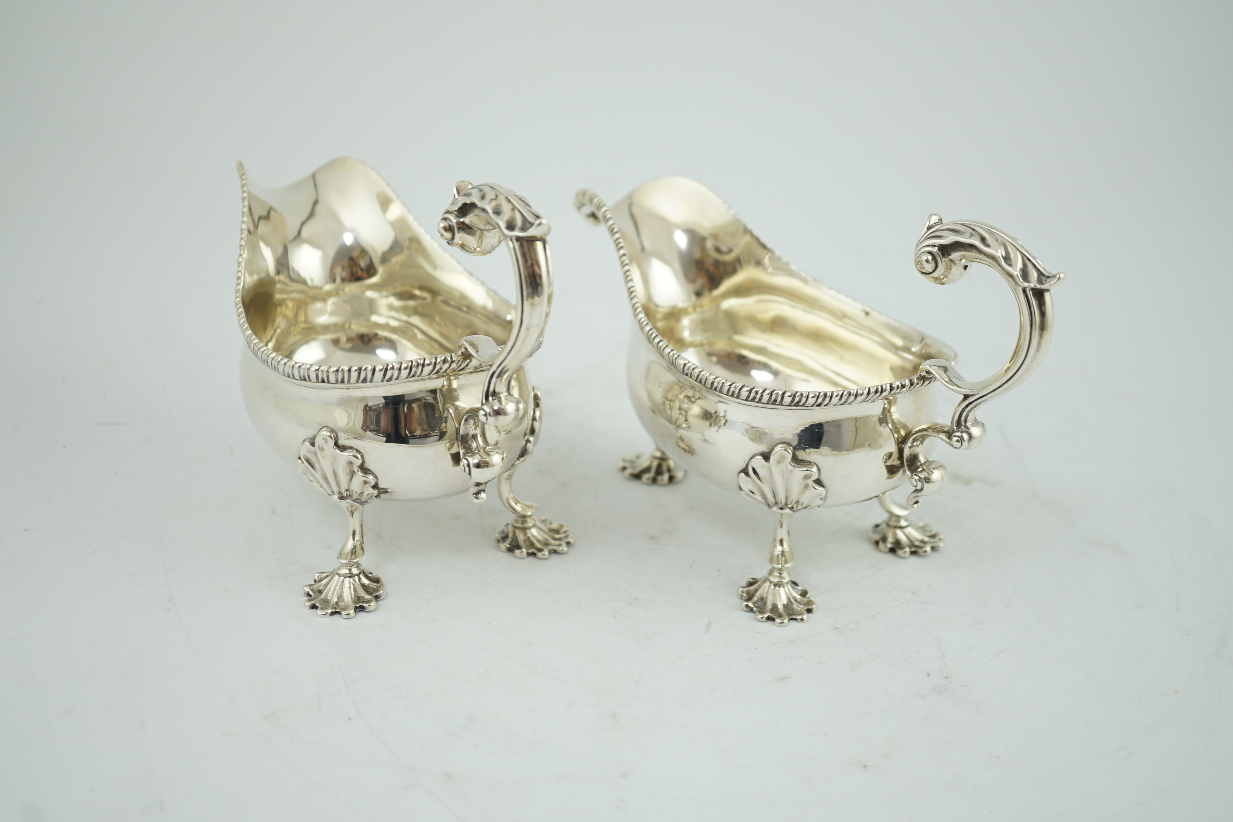 A pair of George III silver sauceboats, by Thomas Evans